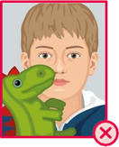 Illustration eines Kindes und einem Gegenstand im Bild.