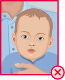 Illustration eines Kleinkindes mit einer zweiten Person im Hintergrund.